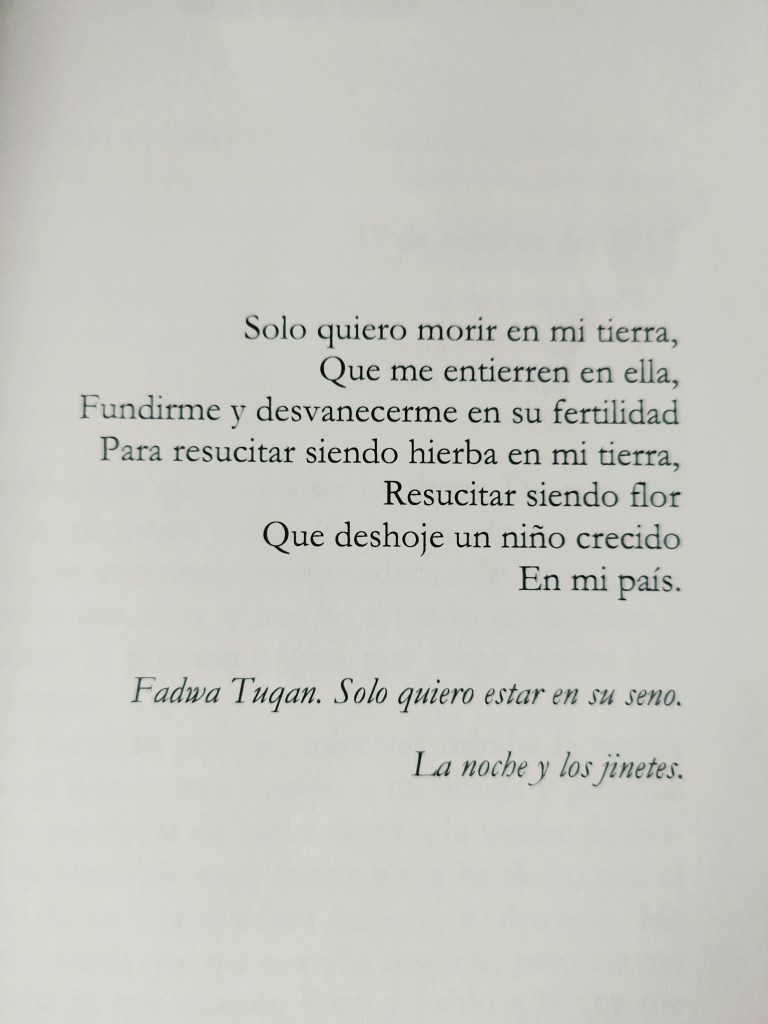5 motivos por los que una cita de Fadwa Tuqan abre mi novela